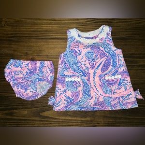 Lilly Pulitzer Baby Lilly Shift Dress-Coastal Blue Maybe Gator Print